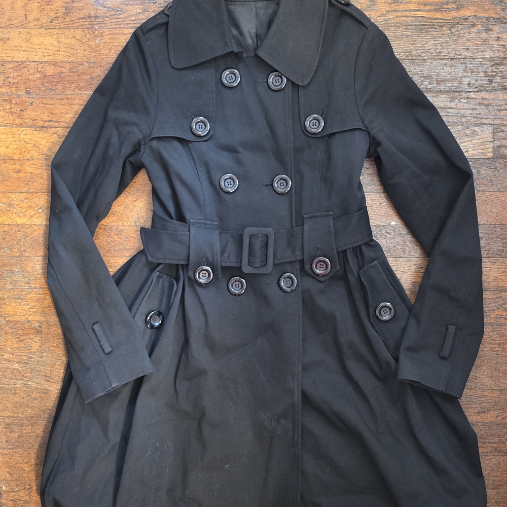 Hazel Classic Black Trench Coat